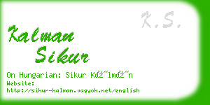 kalman sikur business card